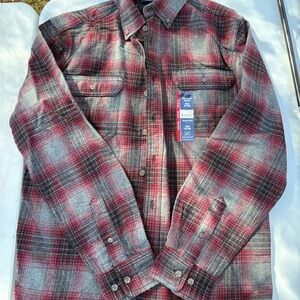 George Red and Gray Plaid Shirt